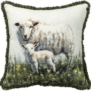 Sheep and Lamb Decorative Accent Pillow